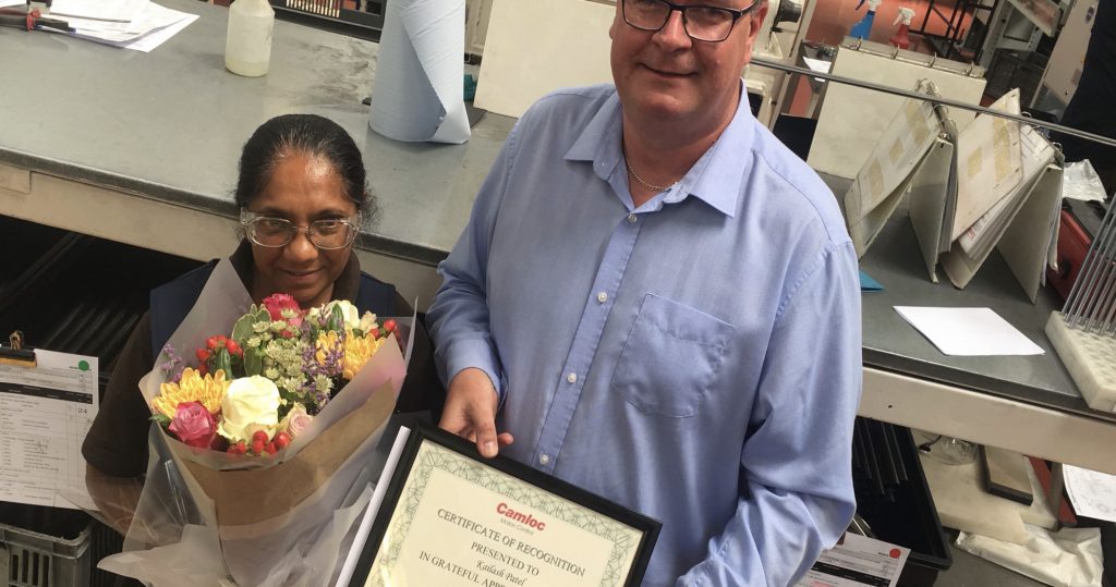 We mark a special milestone for Production Operator Kay as she celebrates 15 years with Camloc! image 123986672 1024x539 - We mark a special milestone for Production Operator Kay as she celebrates 15 years with Camloc!
