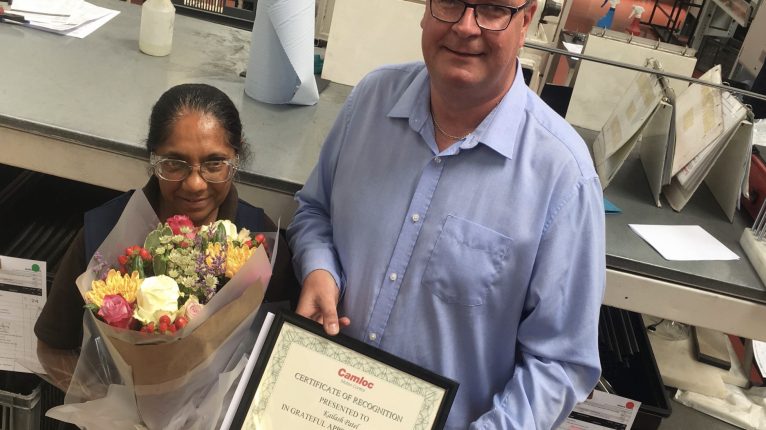 We mark a special milestone for Production Operator Kay as she celebrates 15 years with Camloc! image 123986672 766x430 - We mark a special milestone for Production Operator Kay as she celebrates 15 years with Camloc!